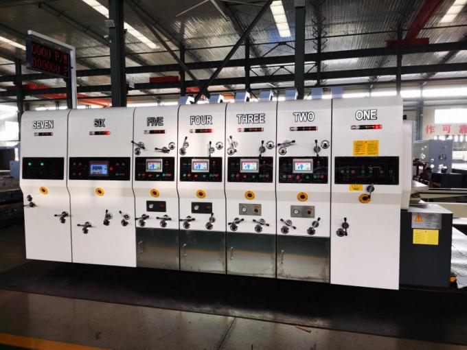 PRY-D1224 Tốc độ cao tự động đầy đủ 4 màu Flexo in Slotting Die cắt máy xếp chồng 3