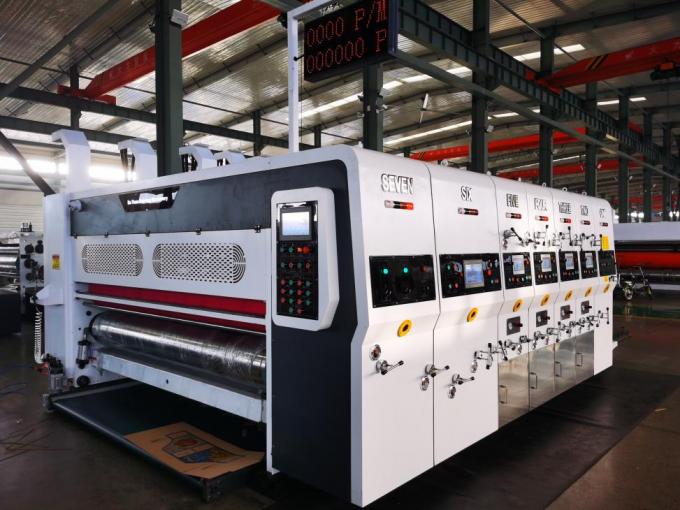 PRY-D1224 Tốc độ cao tự động đầy đủ 4 màu Flexo in Slotting Die cắt máy xếp chồng 6