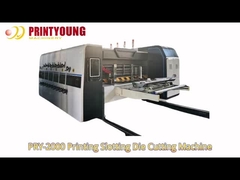 PRY-2000 Tự động dẫn cạnh ba màu Flexo in ấn Slotting và chết cắt máy