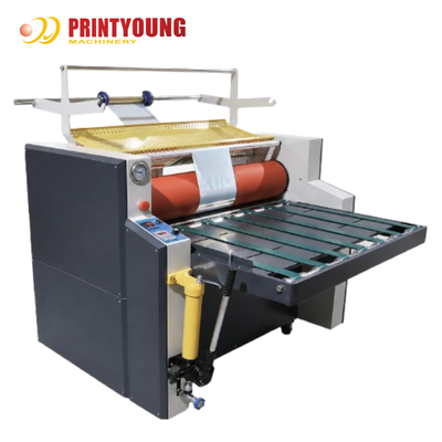 Máy cán màng bán tự động thủy lực PRY-FMT có gia nhiệt dầu, cán màng nguội và quấn lại